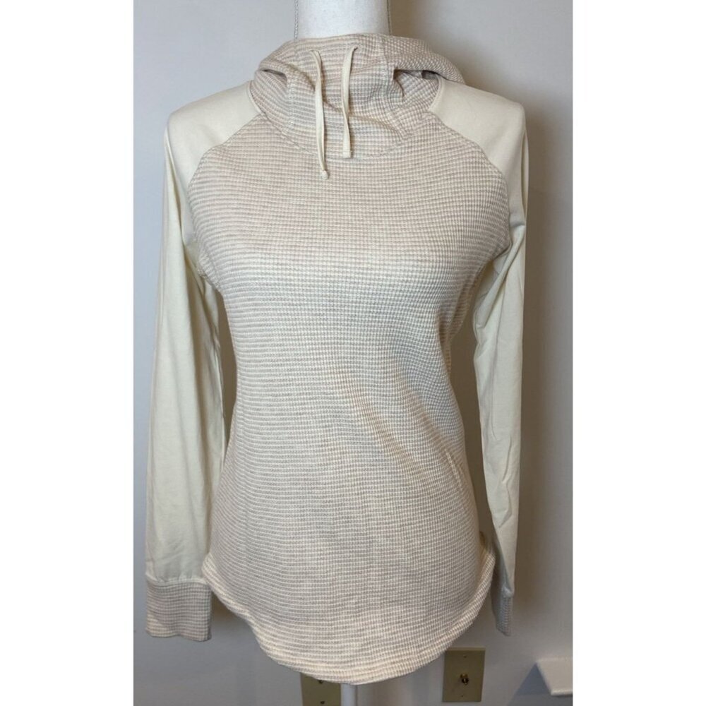 Columbia Shirt Hooded Waffle Weave Cream Medium M